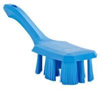 UST Hand Brush w/short handle, 10.2", Stiff, Blue