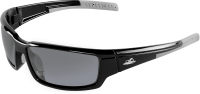 Maki® Silver Mirror Polarized Lens, Shiny Black Frame