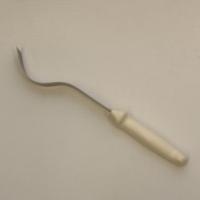 Broccoli knife w/ wavy blade & straight white handle