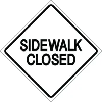 Temporary Construction Sign 24"x24" Side Walk Closed