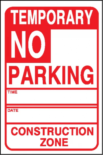 Temporary Tow Away Parking Sign Cardboard