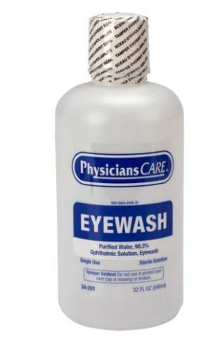 Eyewash Bottle, Screw Cap, 32 oz.