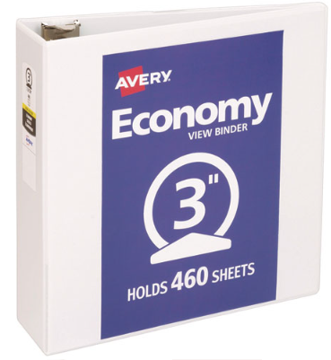 BINDER,VIEW,3RG,ECON,3",WHT