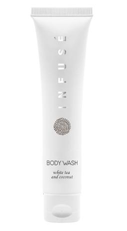 INFUSE WHITE TEA & COCONUT BODY WASH 1 OZ. F/CAP TUBE 200/CS