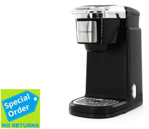 COFFEE PRO SINGLE SERVE COFFEE MAKER, BLACK, KCUP, 6/CS
