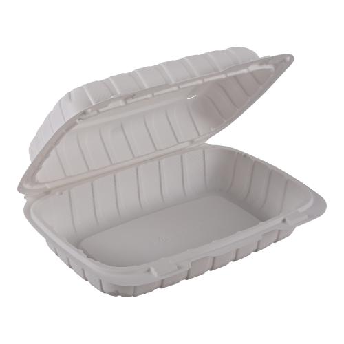 EMPRESS HINGED CONTAINER PP, NATURAL, 9"X6"X3" 125/CS