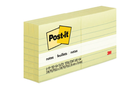 POST-IT,RULED,3 X 3,YW