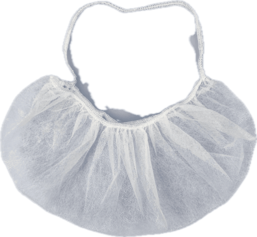 WHITE POLYPROPYLENE BEARD COVERS, 18", 10/100 CS