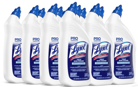 Professional Lysol Power Toilet Bowl Cleaner - 32 fl oz (1 quart) - Wintergreen Scent - Clear (12 PER CASE)