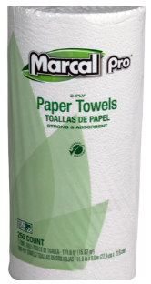 PRESERVE HIGH CAPACITY 2PLY WHITE HOUSEHOLD TOWEL 12/250
