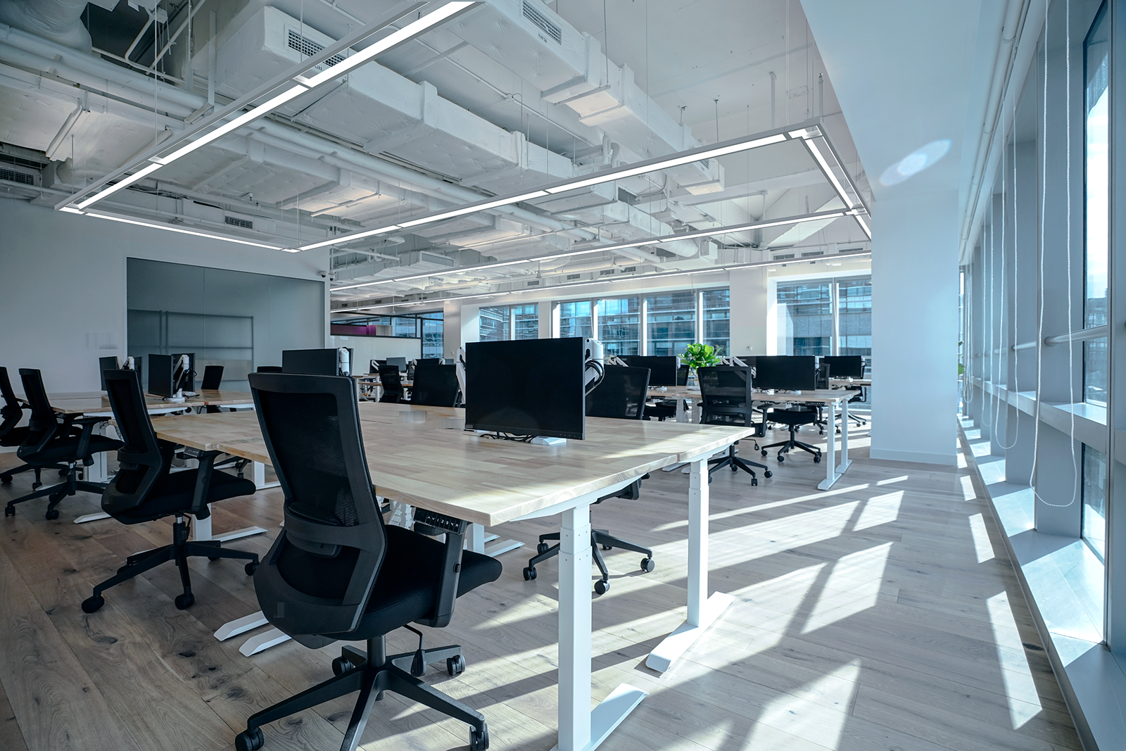 Lit up office space