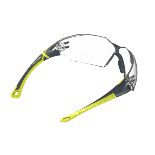 HexArmor MX300 clear safety glasses floating front angle view