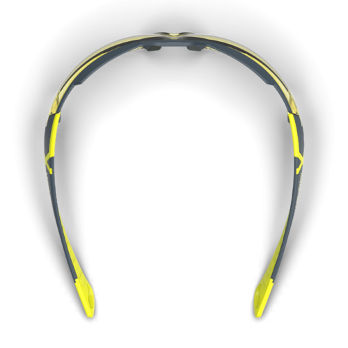 HexArmor MX300 amber safety glasses top view