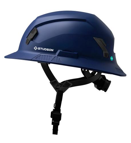 Navy Blue Studson SHK-1 Full Brim Non-Vented Safety Helmet - Type II, Class E