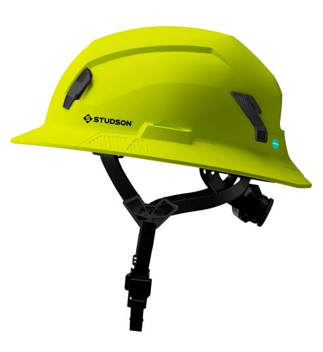 Hi-Vis Yellow Studson SHK-1 Full Brim Non-Vented Safety Helmet - Type II, Class E