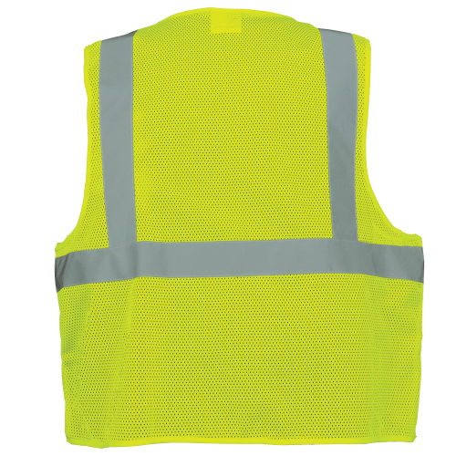 Back view of Global Glove GLO-001 FrogWear? Class 2 Type R high-visibility mesh safety vest