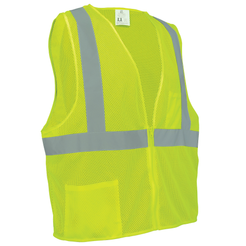 Right side view of Global Glove GLO-001 FrogWear? Class 2 Type R high-visibility mesh safety vest