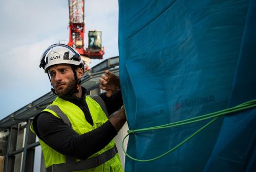 KASK Zenith X2 safety helmet worn on active construction jobsite