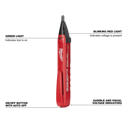 Milwaukee® 2200-20 Voltage Detector, 50 - 1000 V, CAT IV 1000 V Safety - 130950