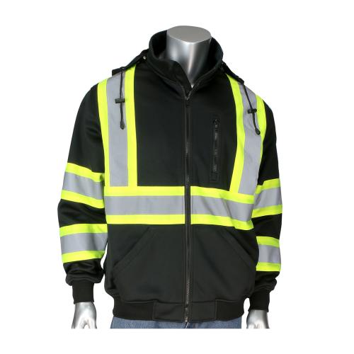 PIP 323-1475X-BK Type O Class 1 Hi-Vis X-Back Grid Fleece Sweatshirt