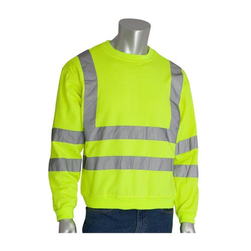 PIP 323-CNSSE Type R Class 3 Hi-Vis Crew Neck Sweatshirt