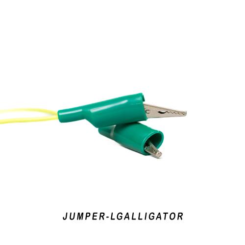 Large Alligator Clip Electrical Jumper Lead with Green Wire