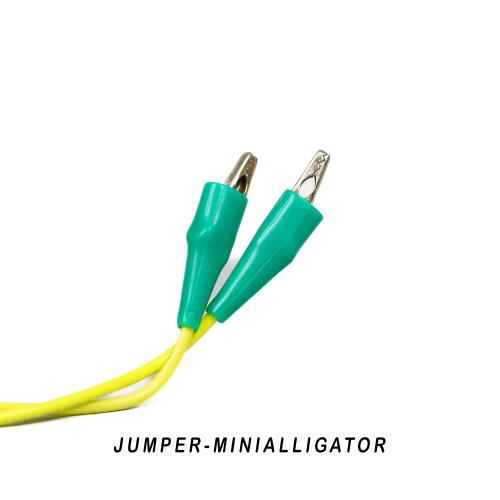 Mini Alligator Clip Electrical Jumper Lead with Green Wire