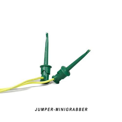 Mini Grabber Electrical Jumper Lead with Green Wire