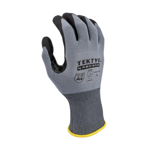 Angled back of hand view of Radians RWG708 TEKTYE? A4 cut resistant glove