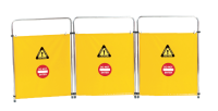 Lustre A-Series Elevator Safety Barricade – 64" x 24", 3 Panel, Grommeted Vinyl