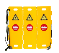 Lustre C-Series InterLock Elevator Safety Barricade – 84" x 32", 3 Panel, Rigid Plastic