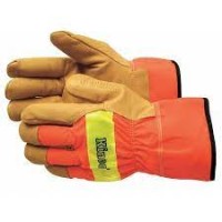 1918 HI-VIS ORANGE & GRAIN PIGSKIN PALM WITH SAFETY CUFF