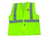 LIME SAFETY VEST CLASS II FR MESH W/ZIPP