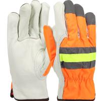 MD - PIP HVO990K Hi-Vis Cowhide Leather Driver Gloves – Reflective Accents