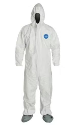 TYVEK COV W/HOOD & BOOT ELASTI WRIST & A