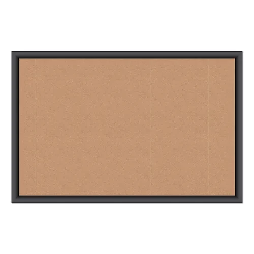 U Brands Cork Bulletin Board, 35 x 23, Natural Surface, Black Frame