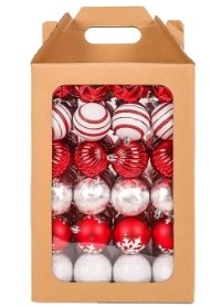 96 Red & White Ornaments set