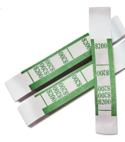 Iconex $200 Green Currency Straps, 1000 / Pack
