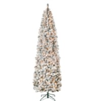 9' Flocked Tree- Clear Lights