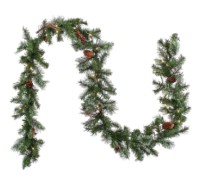 9' Pine Lightly Frosted Garland - Clear lights