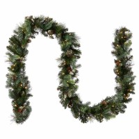 9' Pine Garland with Clear Lights