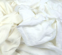 New White Bleached, Cotton T-shirt Material Rags