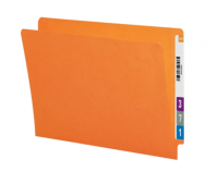 Smead Colored End Tab File Folder, Shelf-Master Reinforced Straight-Cut Tab, Legal Size, Orange, 100 per Box (28510)