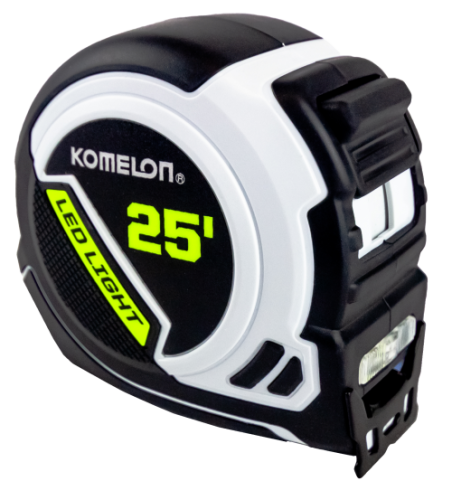 KOMELON TAPE MEASURE 25'X1" W/ BUILT IN LED LIGHT