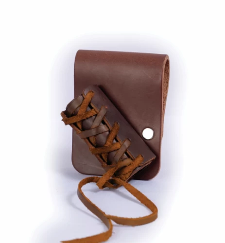BROWN LEATHER SLEEVE BAR HOLDER 45 DEGREE LEFT HAND