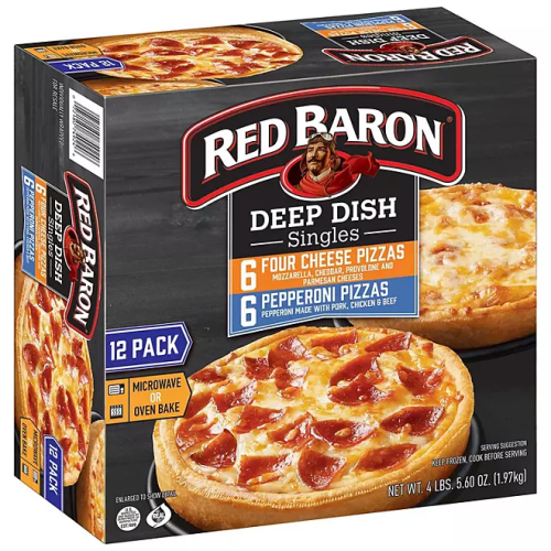 Deep Dish Pizza Singles Variety Pack, Four Cheese/Pepperoni, 5.5 oz Pack, 12 Packs/Carton, Ships in 1-3 Business Days