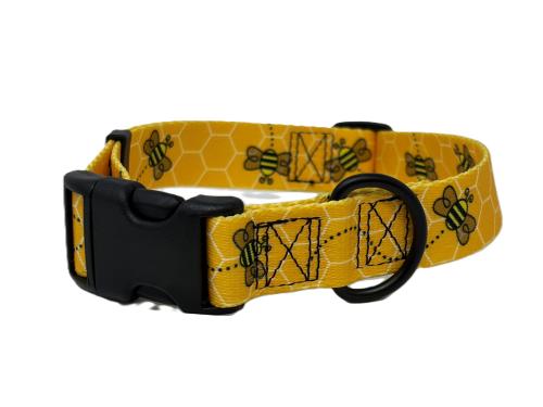 DOG COLLAR, YELLOW BEES