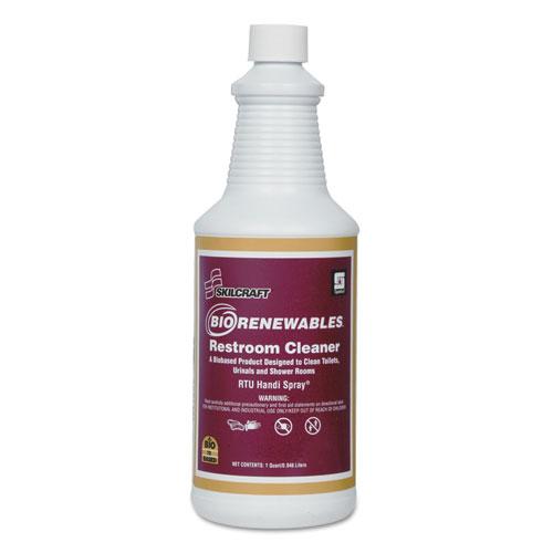 SKILCRAFT BioRenewables Restroom Cleaner - 32 fl oz (1 quart) - Citrus Floral Scent - Bio-based, Low VOC - Blue Bottle - 1 Box