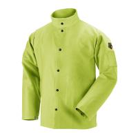 Black Stallion FL9-30C 9 oz. Flame Resistant Cotton Welding Jacket, Safety Lime