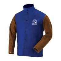 Black Stallion FRB9-30C/BS FR Cotton & Cowhide Hybrid Welding Jacket, Royal Blue